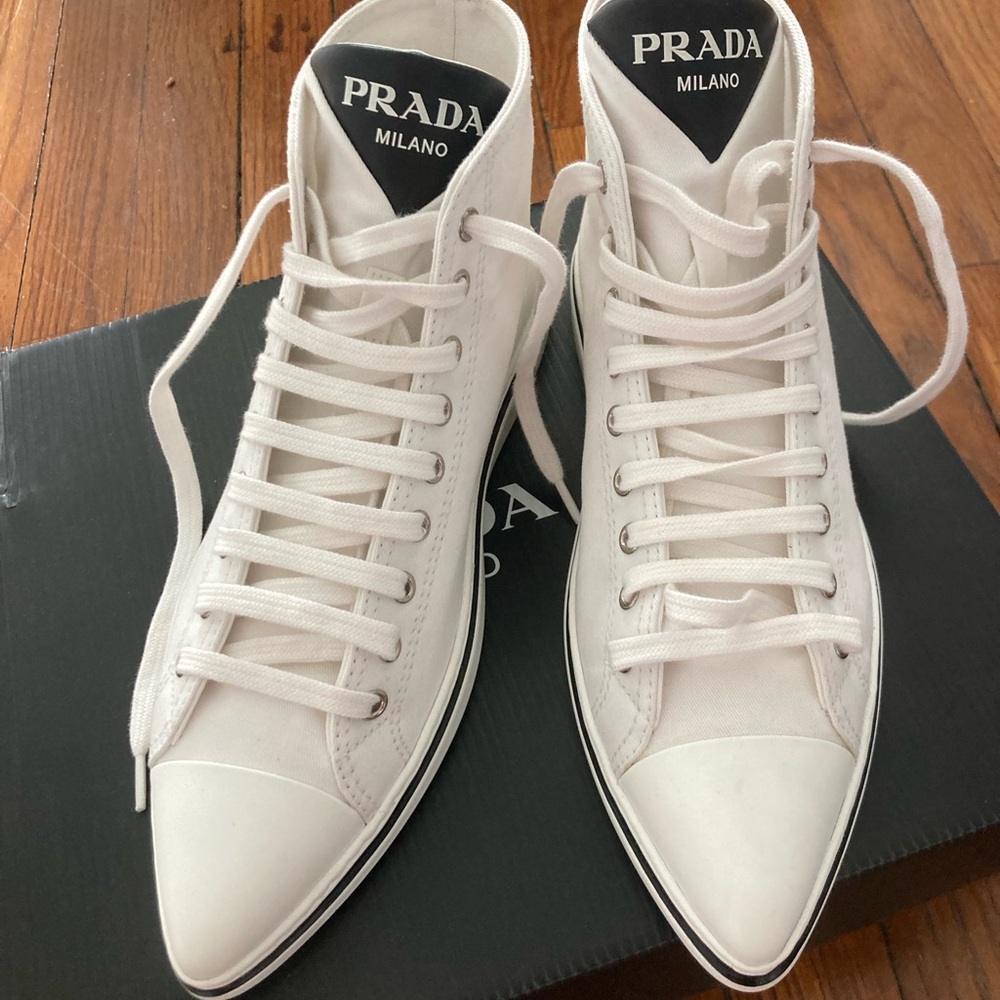 NWT BRAND NEW Authentic Prada high top sneakers - Picture 3 of 7